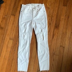 Madewell 9in High Rise Skinny Crop Distresses Jeans